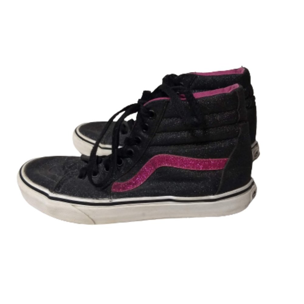 Vans Hi-tops Sparkly Black Pink Men's 8 Women's 9.5 Sneakers